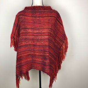 Multi Colored Wool Mohair Poncho